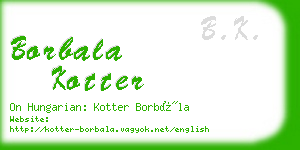 borbala kotter business card